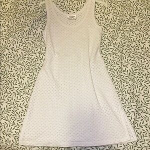 Vintage White Eyelet Knit Cover-Up Dress – Made in Canada 🇨🇦 COVER ME Size S